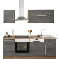 Kochstation Küchenzeile »KS-Samos«, ohne E-Geräte, Breite 220 cm, grau