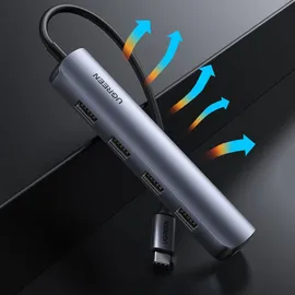 UGREEN USB-C to 4*USB 3.0+HDMI Hub - Grau