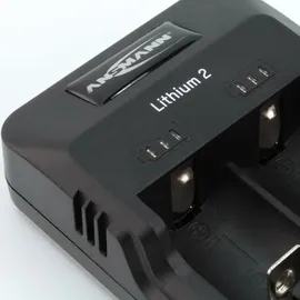 Ansmann Lithium 2 Ladegerät für 1-2 Li-Ion Akku 3,6V, 3,7V mit LED-Ladestatusanzeigen, schwarz