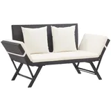 furnicato Gartenbank 130 x 70 x 80 cm Schwarz