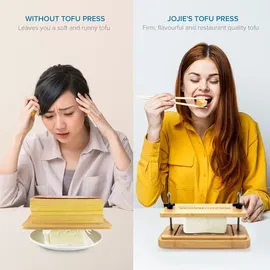 Joeji's Kitchen Bambus Tofupresse mit Abtropfschale – Joeji's Kitchen Tofu Presser Set