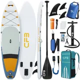 CFB SUP Board aufblasbar 335x86x15 cm, extra breit, Komplett Set