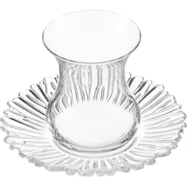 Pasabahce Aurora, Teeset Tasse und Untertasse 12tlg. - Transparent