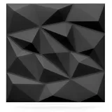 Deccart - 3D Wandpaneele 50x50 cm - Paneele Wand Wall Panels Deko Wandverkleidung Innen Panel Deckenverkleidung Decke Deckenpaneele Platten Styropor EPS-Polystyrol Brylant 12 m2, 48 Stück,Schwarz