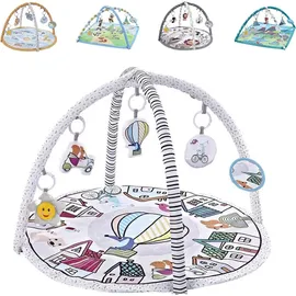 Chipolino Spielbogen Tiere Musikfunktion, 5 Hängespielzeuge, Krabbeldecke weiß