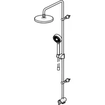 Hansa Hansabasicjet Duschsystem, Kopfbrause 200 mm, rund, flexible Druckschläuche, Ausladung 407mm, 44380200