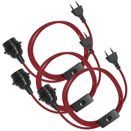 EAZY CASE 3x Lampenfassung E27 mit Kabel
