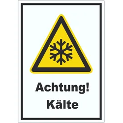 HB-Druck Achtung Kälte Aufkleber A9 (37x52mm)