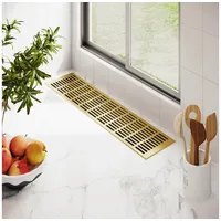 MS Beschläge Heizungsabdeckung 130 x 800 mm Gitter Gold