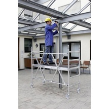 Günzburger Steigtechnik MUNK 115301 Aluminium Gerüst klappbar, fahrbar Arbeitshöhe (max.): 3m Sil