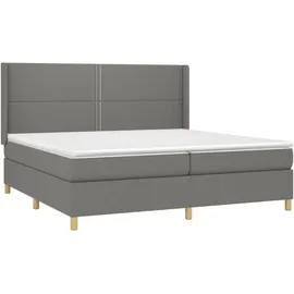 vidaXL Boxspringbett mit Matratze & LED Dunkelgrau 200x200 cm Stoff