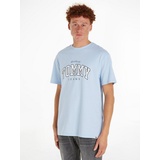 Tommy Jeans T-Shirt TJM REG VARSITY WW TEE EXT mit Rundhalsausschnitt blau