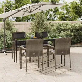 vidaXL Garten-Essgruppe 5-tlg. Schwarz/Grau