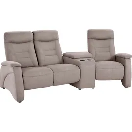 exxpo - sofa fashion "Ascoli, Kinosofa mit hohem Sitzkomfort, bequeme Armlehnen", grau (taupe), B:251cm H:106cm T:99cm, NaturLEDER (echtes Rindsleder) in Sitz und Rücken.