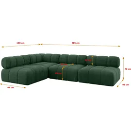 altdecor Eckcouch modular 2-Sitzer Grün