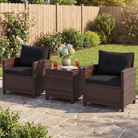Costway Rattanmöbel Set 3-tlg. Schwarz/Braun