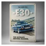 BMW Metallschild Vintage Deko + Einkaufschip