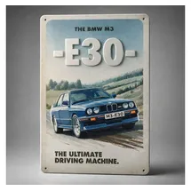 BMW Metallschild Vintage Deko + Einkaufschip
