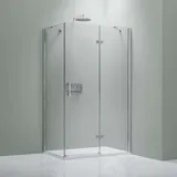 Bernstein Duschkabine Eckdusche 8 mm Nano Echtglas DX403, - Breite wählbar, Montage:Tür nach rechts öffnend, Breite Türelement:100cm, Breite Glas feststeh...