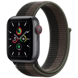 Apple Watch SE GPS + Cellular 44 mm Aluminiumgehäuse space grau, Sport Loop tornado / grau