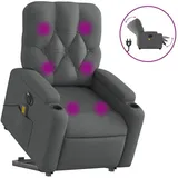 vidaXL Massagesessel Elektrisch 86,5 x 93,5 x 0 cm Dunkelgrau mit Aufstehhilfe