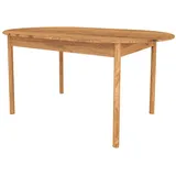 Lomadox Esstisch PORI-165, oval 160x90cm, Eiche massiv geölt braun 160 cm x 77 cm x 90 cm
