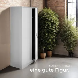 Tectake tectake® Spind aus pulverbeschichtetem Stahl, mit 6 Fächern, 180 x 80 x 40 cm