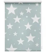 Lichtblick Rollo Klemmfix, ohne Bohren, blickdicht, Sterne petrol -