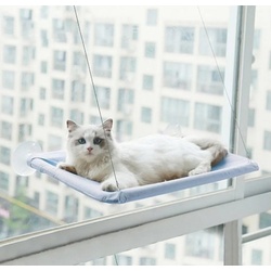 XDeer Katzen-Hängematte Katzen-Hängematte Fensterliege,Katzen Fensterbrett,Katzenhängematte, Katzenfenstersitz Fensterliege, Katzenhängematte, Haustierbett blau