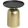 miliboo Runder Design-Beistelltisch aus Metall goldfarben mit mattschwarzer Tischplatte RAMSES