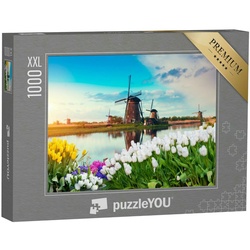 puzzleYOU Puzzle Puzzle 1000 Teile XXL „Windmühlen und Tulpen, Niederlande“, 1000 Puzzleteile, puzzleYOU-Kollektionen Holland
