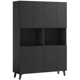 Feldmann-Wohnen Highboard 120 x 168 x 39 cm Graphit Schwarz