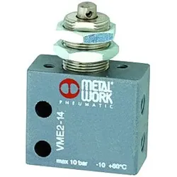 3/2-Wege-Miniventil, mechanisch, Stößel, Schalttafeleinbau, NC 4mm seitlich