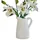 Loberon Krug Belair, zeitlos eleganter Klassiker, charmante Rillenoptik, Blumenvase, Aufbewahrung für Küchenutensilien, Tischdekoration, Steingut, weiß
