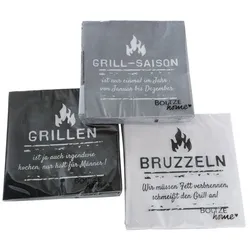 Serviette Conny schwarz 20 Stück Grillen