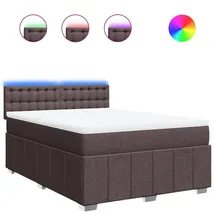 vidaXL Boxspringbett 140 x 200 cm Dunkelbraun