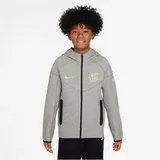 Nike FC Barcelona Sportswear Tech Fleece Kapuzenjacke Jungen 065 dk grey heather/black/barely volt S 128-137 cm