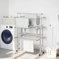 VidaXL Wäscheständer mit Rollen 89x64x129 cm Aluminium