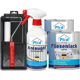 Plid Fliesenlack Set 1,5 l Weiß Satin für ca. 16 m2