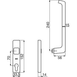 GU Energy Drehgriff DIRIGENT innen Rosette mit PZ Silber