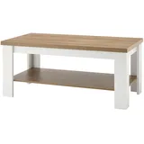 furn.design Couchtisch weiß Pinie und Eiche hell Landhaus Beistelltisch 120 x 60 cm Seyne