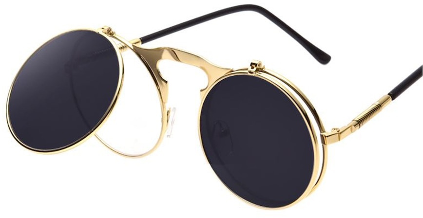 Iconic Eyewear Steampunk-Sonnenbrille mit Flip-Funktion Sonnenbrillen Damen