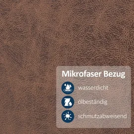 MCombo Relaxsessel 9019 Mikrofaser 132,5 x 100 x 100 cm Braun mit Hocker