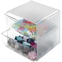 kompatible Ware Deflecto "Cube" Aufbewahrungsbox transparent 15,3 x 15,3 x 18,2 cm