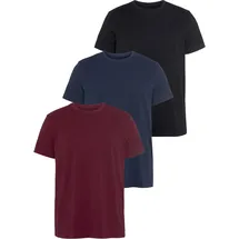 AJC T-Shirt 3er-Pack, lockere Passform, Basic-Stil Gr. L (52/54), bordeaux, marine, schwarz, , 66796733-L