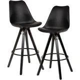 FineBuy Barhocker 77 cm Schwarz 2er Set