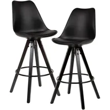 FineBuy Barhocker 77 cm Schwarz 2er Set