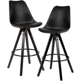FineBuy Barhocker 77 cm Schwarz 2er Set