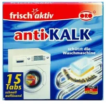 ORO®-frisch-aktiv anti-KALK für Waschmaschinen 04115 , 1 Packung = 15 x 16 g Tabletten
