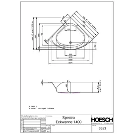 Hoesch Spectra Eckbadewanne 140 x 140 cm (3653.010)